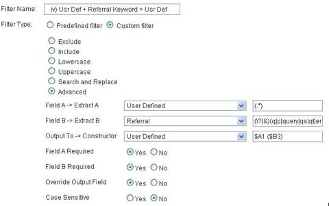 Usr Def + referral keyword